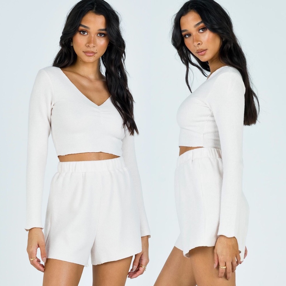 NWOT Princess Polly Cream Shorts & Top Set